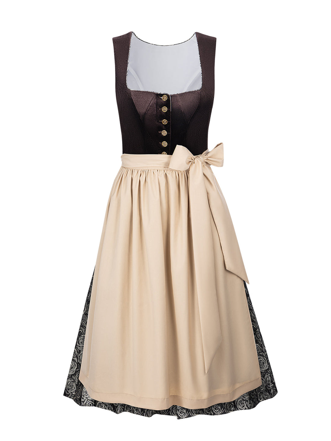 Moderne Dirndl-Revolution: Funktionalität trifft Stil im braunen Dirndl-Midi