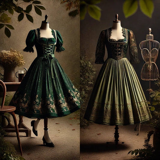 Dunkelgrüne Dirndl: Eleganz und Naturverbundenheit vereint