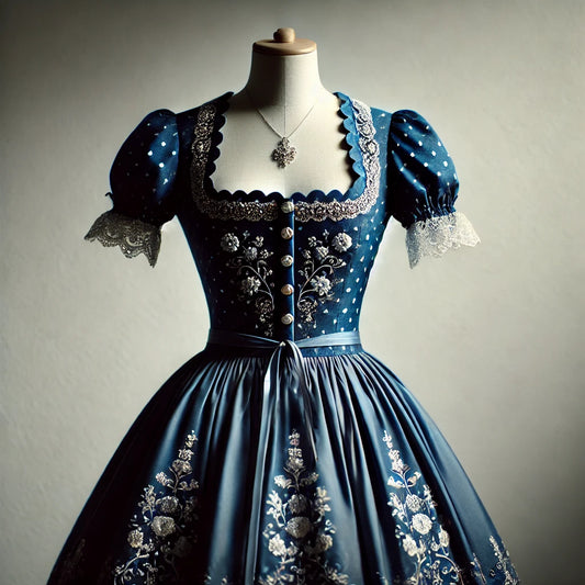Die Vielfalt der blauen Dirndl im Sale