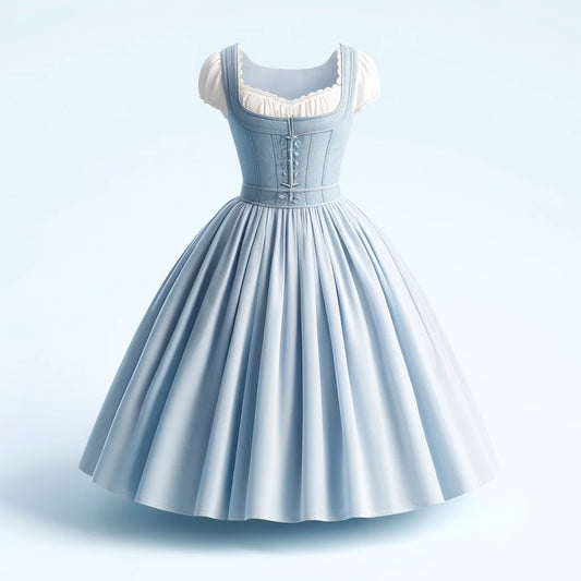 Die Schönheit des hellblauen Dirndls