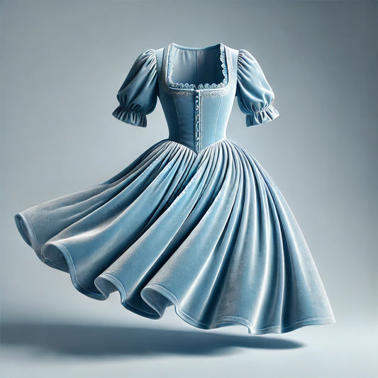 Die Schönheit des hellblauen Samt-Dirndls und mehr