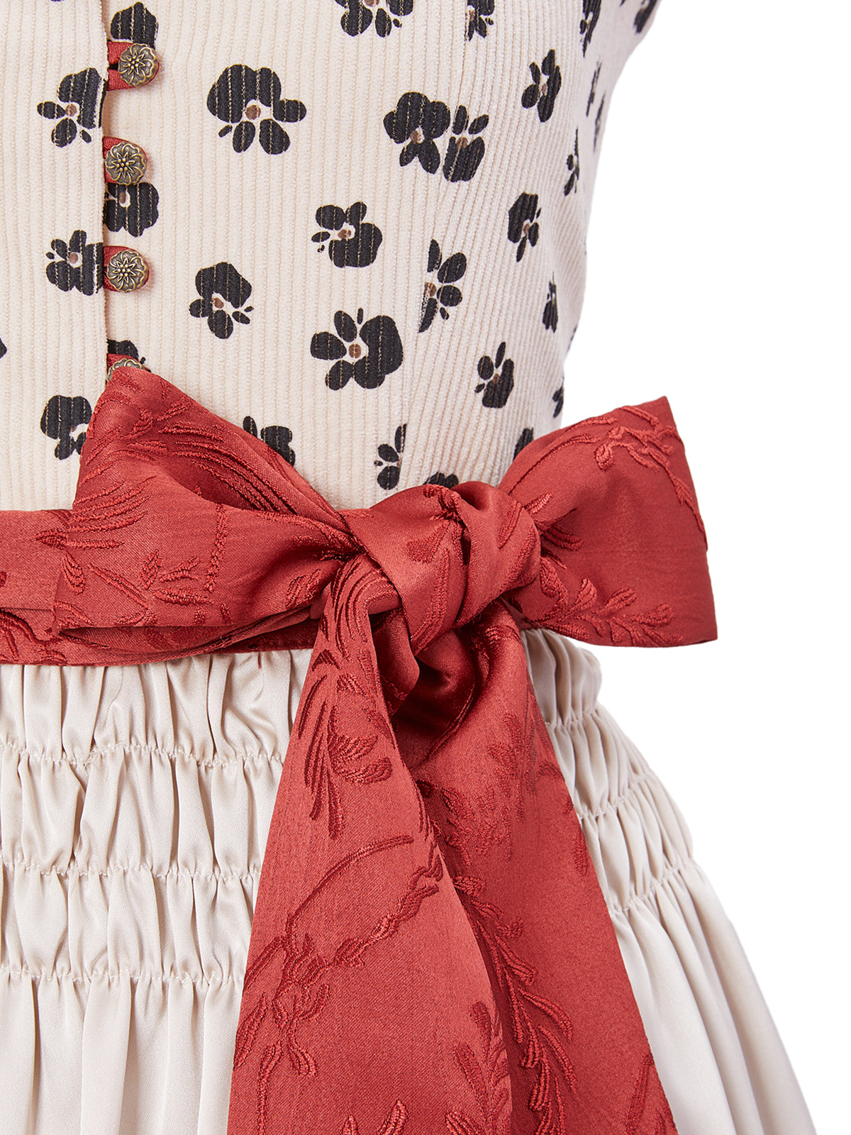 Dirndl Creme Schwarz Helles Rot