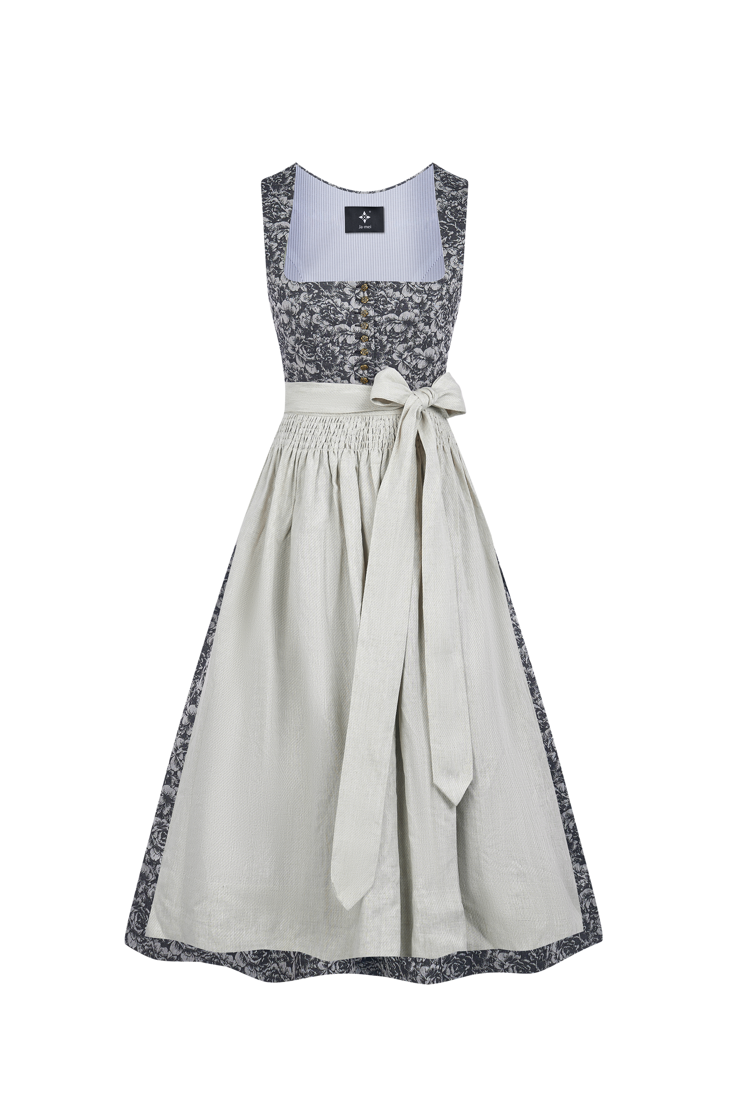 DIRNDL ROSALIE mit SCHWARZE und WEIßE BLUMEN